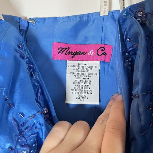 Vtg Y2K Beaded Gown Dress Sz 11/12 Fairycore Mesh Dreamy Ethereal Mermaidcore - Picture 7 of 12